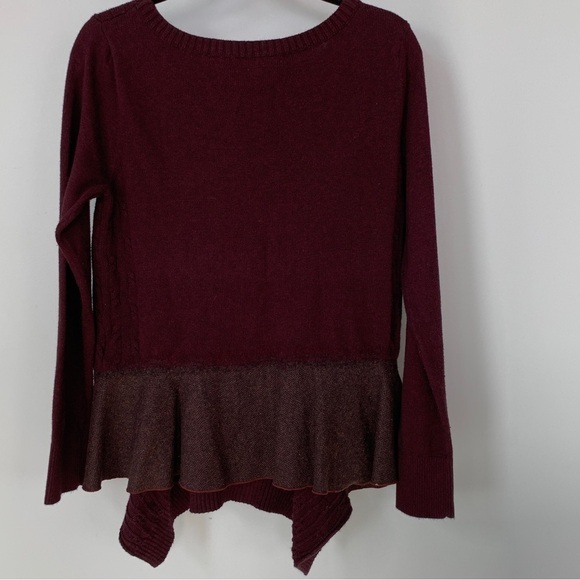 Knitted & Knotted Burgundy Cashmere Blend Sweater Size M - Picture 2 of 10